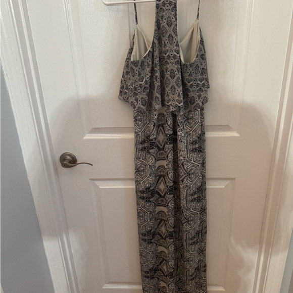 Anthropologie Vanessa Virginia Black and White Patterned Maxi Dress, with Beaded - Picture 4 of 6